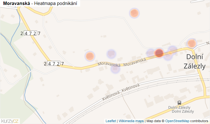 Mapa Moravanská - Firmy v ulici.