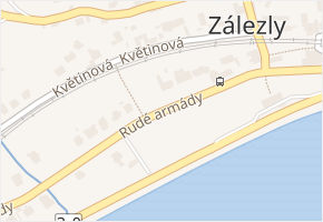 Rudé armády v obci Dolní Zálezly - mapa ulice