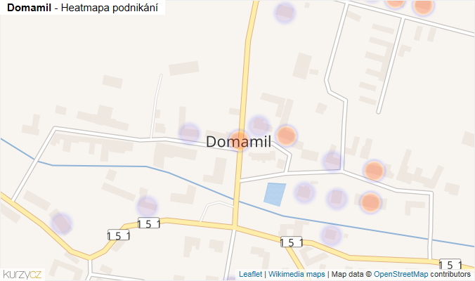 Mapa Domamil - Firmy v části obce.