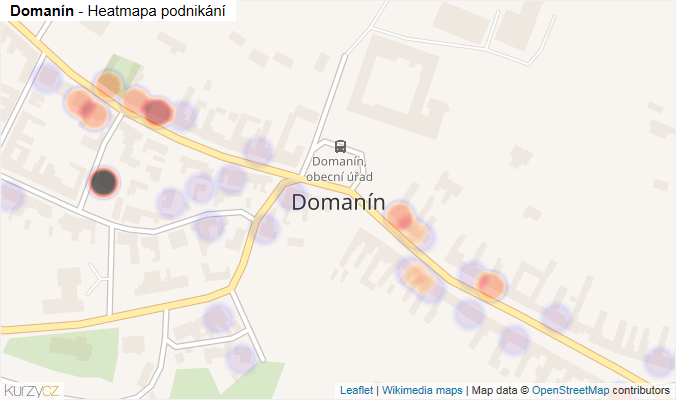 Mapa Domanín - Firmy v části obce.
