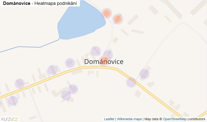Mapa Dománovice - Firmy v části obce.