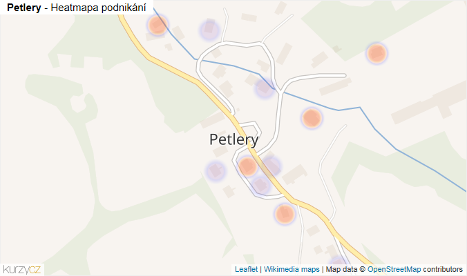 Mapa Petlery - Firmy v části obce.