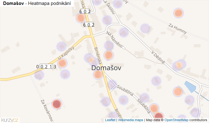 Mapa Domašov - Firmy v části obce.