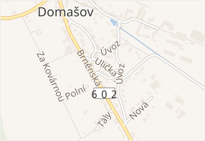 Ulička v obci Domašov - mapa ulice