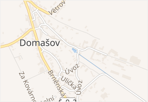 V Dědině v obci Domašov - mapa ulice