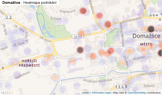 Mapa Domažlice - Firmy v obci.