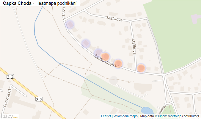 Mapa Čapka Choda - Firmy v ulici.