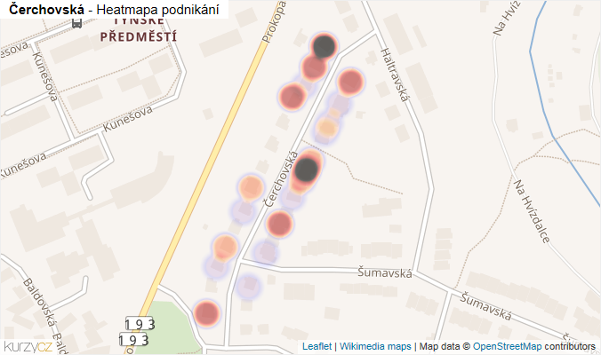Mapa Čerchovská - Firmy v ulici.