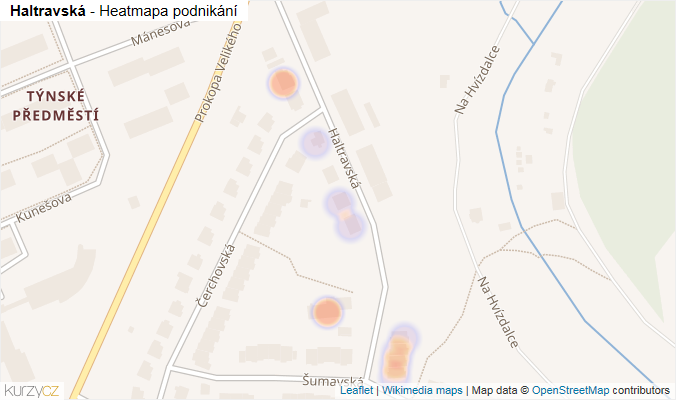 Mapa Haltravská - Firmy v ulici.