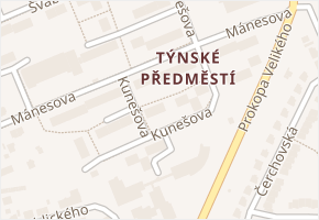 Kunešova v obci Domažlice - mapa ulice