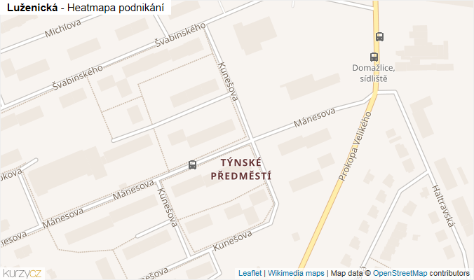 Mapa Luženická - Firmy v ulici.