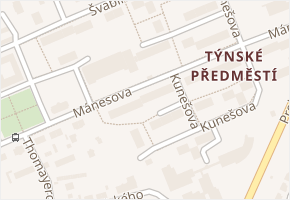 Mánesova v obci Domažlice - mapa ulice