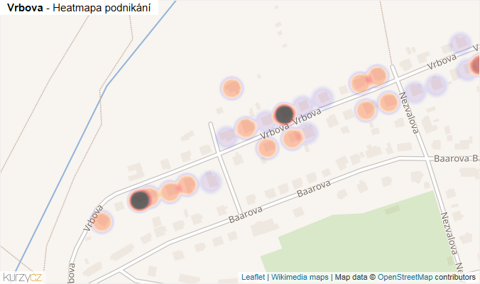 Mapa Vrbova - Firmy v ulici.