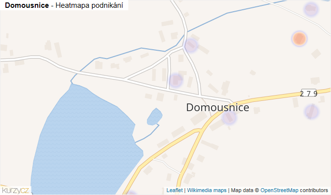 Mapa Domousnice - Firmy v části obce.