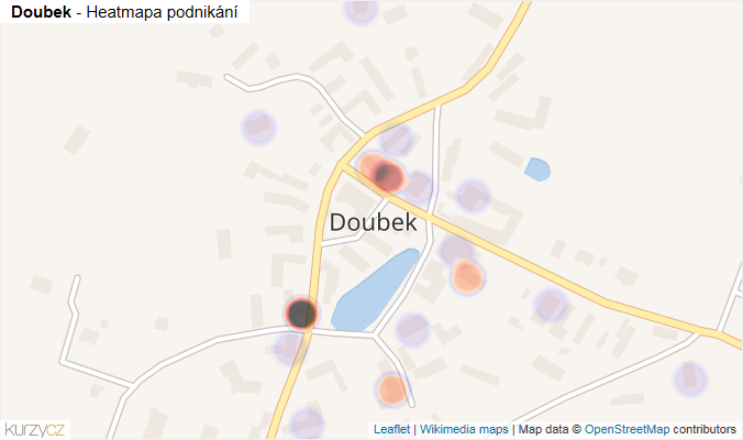 Mapa Doubek - Firmy v části obce.