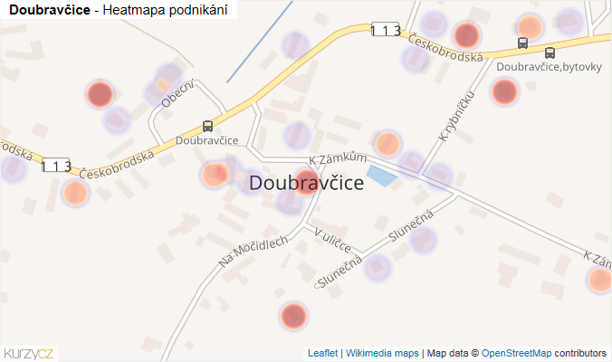 Mapa Doubravčice - Firmy v části obce.