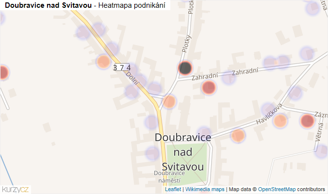 Mapa Doubravice nad Svitavou - Firmy v části obce.