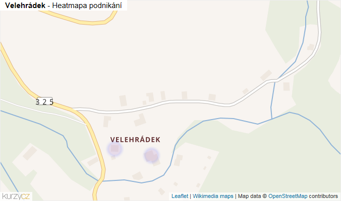 Mapa Velehrádek - Firmy v části obce.