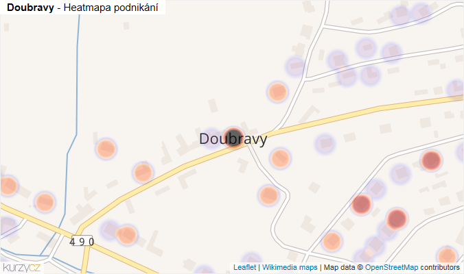 Mapa Doubravy - Firmy v části obce.