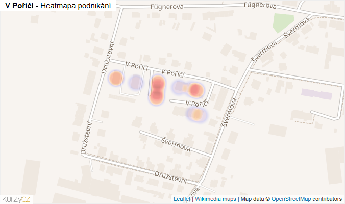 Mapa V Poříčí - Firmy v ulici.