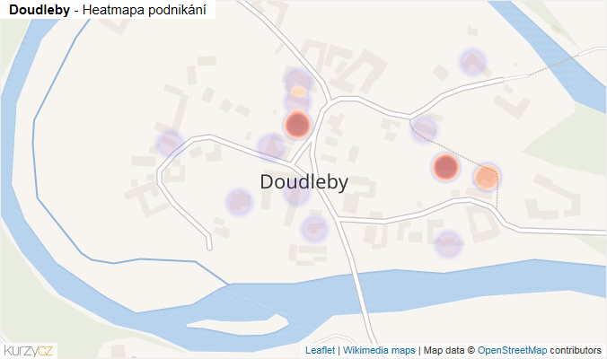 Mapa Doudleby - Firmy v části obce.