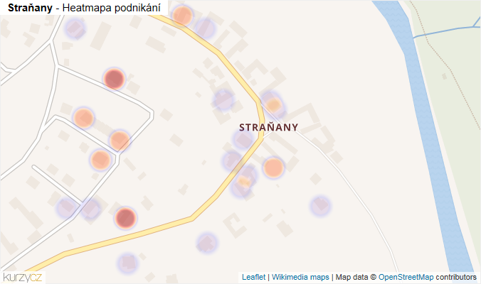 Mapa Straňany - Firmy v části obce.