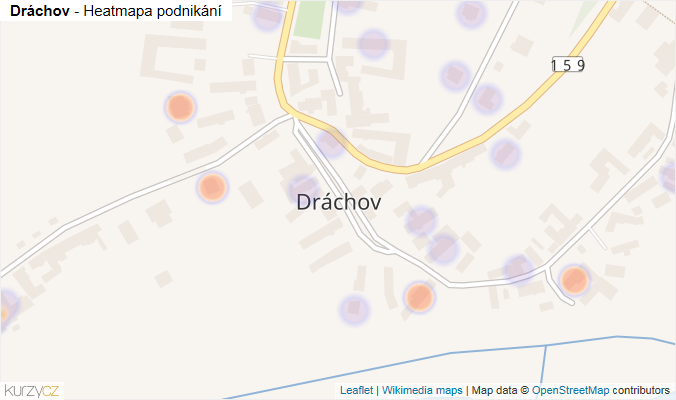 Mapa Dráchov - Firmy v části obce.