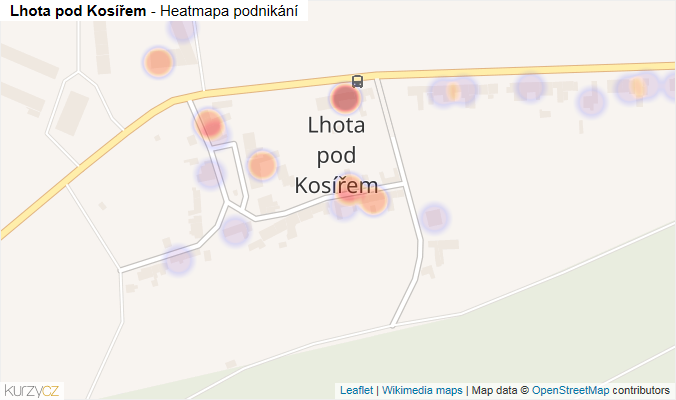 Mapa Lhota pod Kosířem - Firmy v části obce.