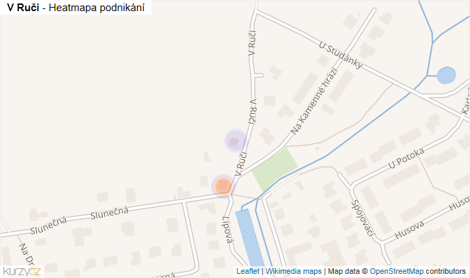 Mapa V Ruči - Firmy v ulici.