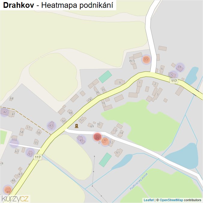 Mapa Drahkov - Firmy v části obce.