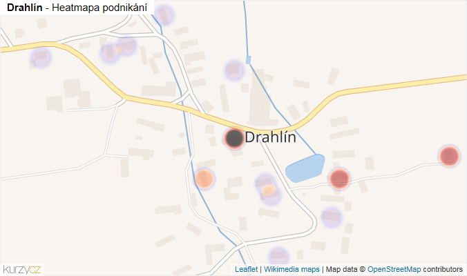 Mapa Drahlín - Firmy v části obce.
