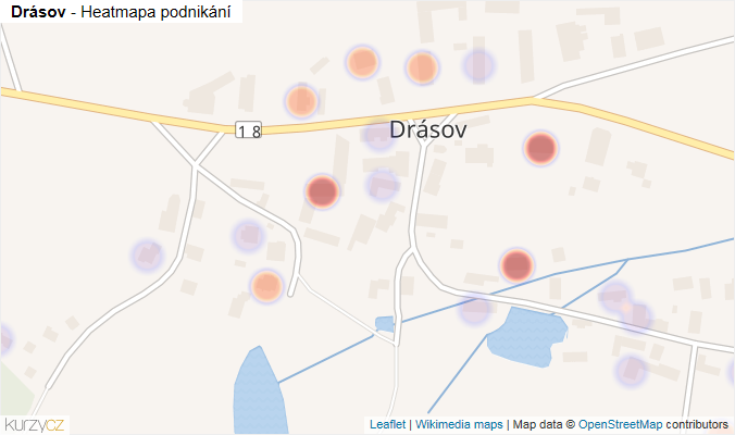 Mapa Drásov - Firmy v části obce.