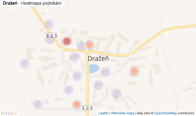 Mapa Dražeň - Firmy v části obce.