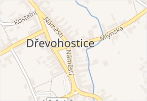 Náměstí v obci Dřevohostice - mapa ulice