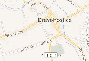 Za humny v obci Dřevohostice - mapa ulice