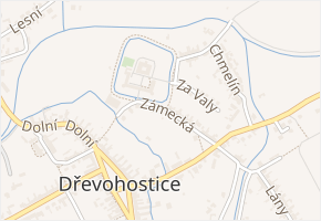 Zámecká v obci Dřevohostice - mapa ulice