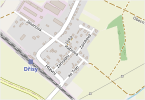 Habrová v obci Dřísy - mapa ulice