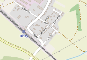 Zahradní v obci Dřísy - mapa ulice