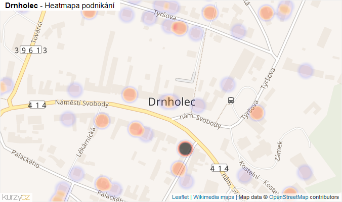 Mapa Drnholec - Firmy v části obce.