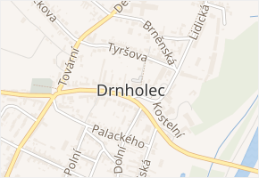 Nová v obci Drnholec - mapa ulice