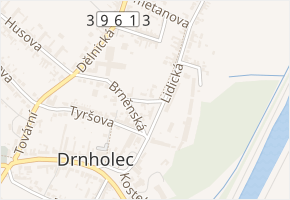 Vrchlického v obci Drnholec - mapa ulice