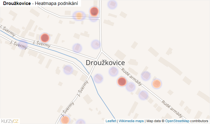 Mapa Droužkovice - Firmy v části obce.