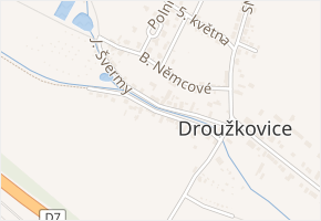 J. Švermy v obci Droužkovice - mapa ulice