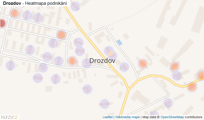 Mapa Drozdov - Firmy v části obce.