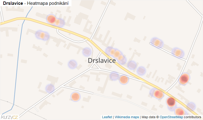 Mapa Drslavice - Firmy v části obce.