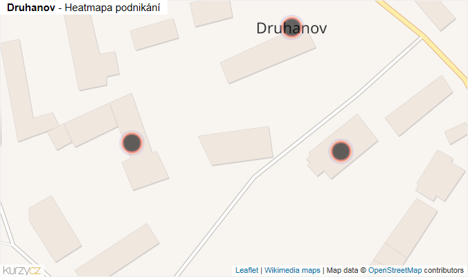 Mapa Druhanov - Firmy v obci.