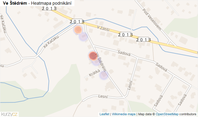 Mapa Ve Štědrém - Firmy v ulici.