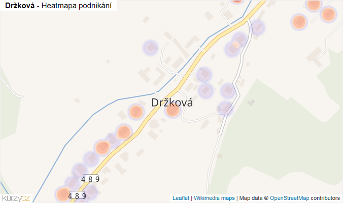 Mapa Držková - Firmy v části obce.