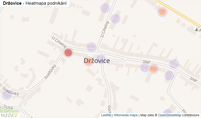 Mapa Držovice - Firmy v části obce.