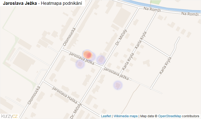 Mapa Jaroslava Ježka - Firmy v ulici.